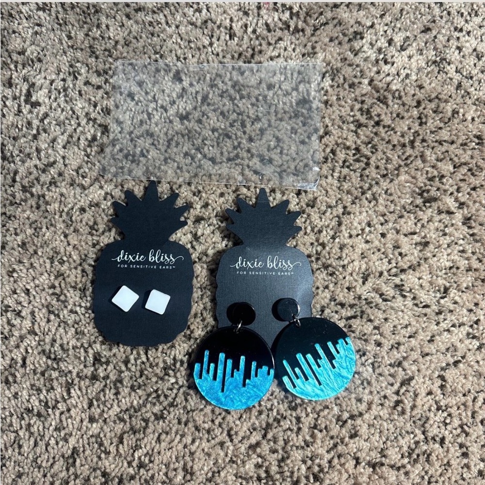 Black and Blue Earrings
